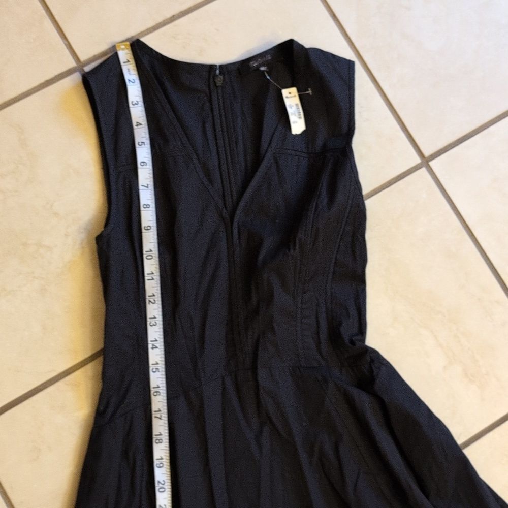 NWT Madewell Yana Dress V-Neck Circle Midi Jet Black Size 00 - Picture 10 of 16
